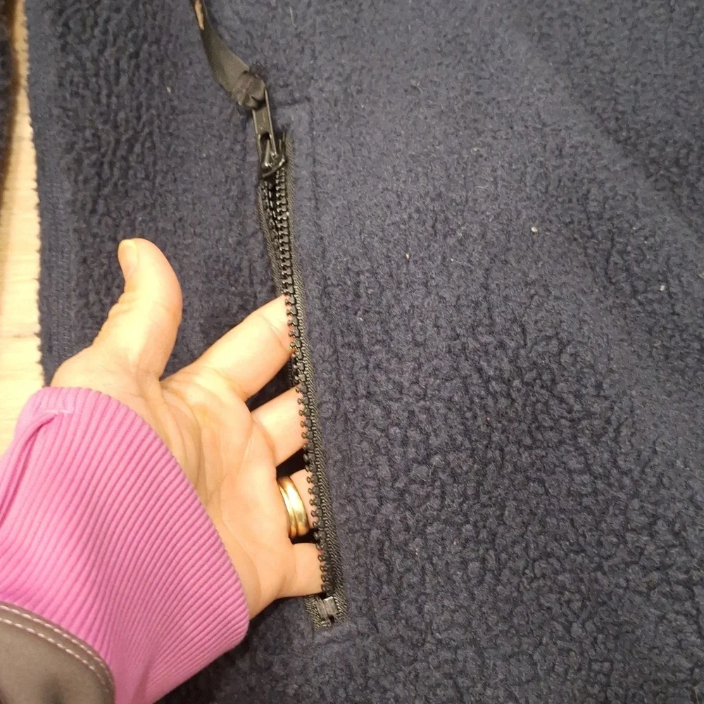 Vintage REI Navy Blue Polartec Fleece Full Zip Sweater Jacket L